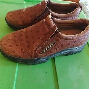 Faux ostrich roper shoes
